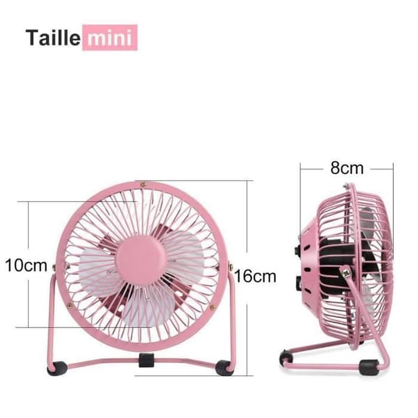 Mini Fläkt - E.F.Connection - Rosa - Tyst - 360° Lutad - USB-A Ros