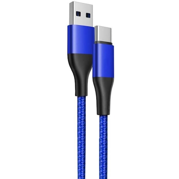 USB-C-kabel 1M Snabbladdning 3A för Samsung Galaxy A05s A15 A16 A25 A26 A35 A55 A56 - Blåt flätad nylon Blå