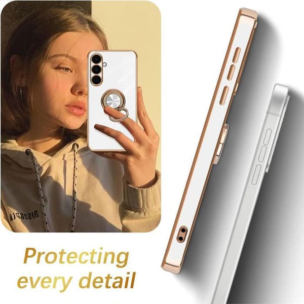 Skyddsfodral för Samsung Galaxy S26 Plus, Stötsäker Silikon med Ring - Vit Vit