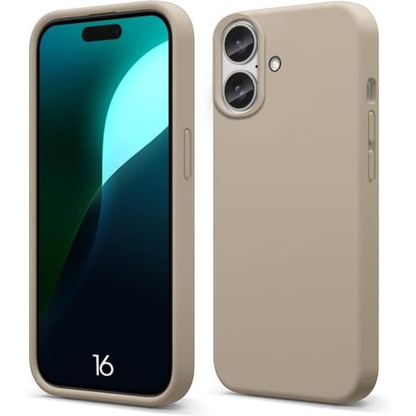 Skyddsskal - BOOLING - för iPhone 16 - Mjuk silikon - Stötsäker - Rep-resistant Beige