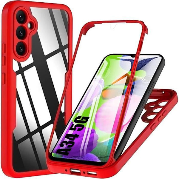 Fodral till Samsung Galaxy A34 5G Red Hard Anti-Scratch 360 graders helkroppsskydd Solid Röd