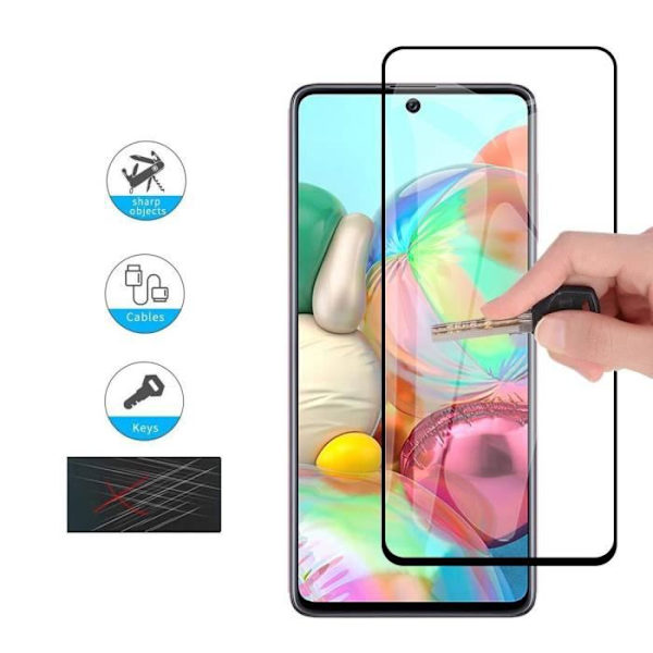 Skyddsfodral - Toproduits® - Samsung A71 - Svart - Härdat glas - Flexibel Svart