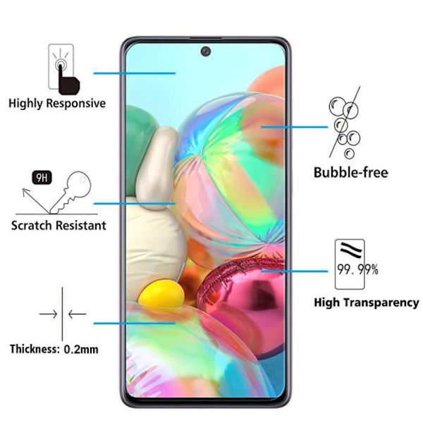 För Samsung Galaxy Note10 Lite 6,7": 1 skärmskydd i härdat glas