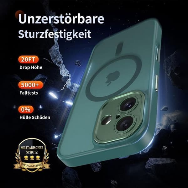 Telefonfodral - BOOLING - för iPhone 17 Pro - Stöttålig - Med magnetring - Nattgrön Nattgrönt