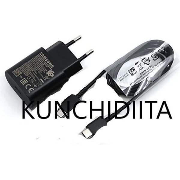 25W Ultrasnabb nätladdare med kabel för Samsung SM-G985F Galaxy S20 S20+ S10 S10E S10 PLUS S9 PLUS A71 A51 A40 TYP C - C