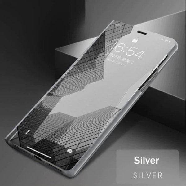 Fodral för Samsung A23 4G-5G Silver Fullt skydd Anti-skrapa Clear View Mirror Effect