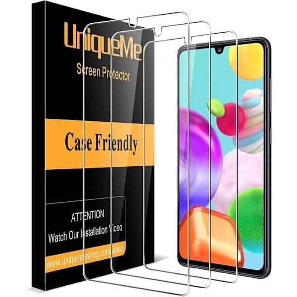 [3 delar] härdat glas för Samsung Galaxy A41, [9H hårdhet][bubbelfri] Ultra-resistent glasfilm skärmskydd för Samsung