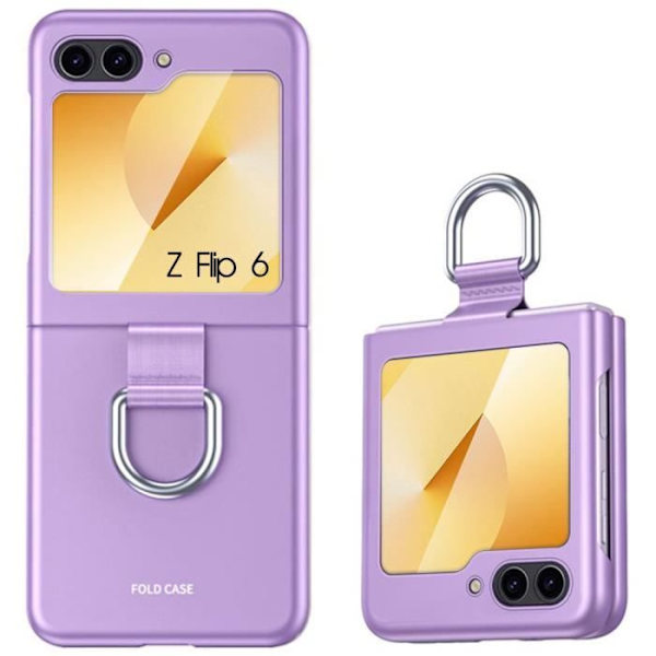 Fodral till Samsung Galaxy Z Flip 6, stötsäkert repskydd med spänne - lila