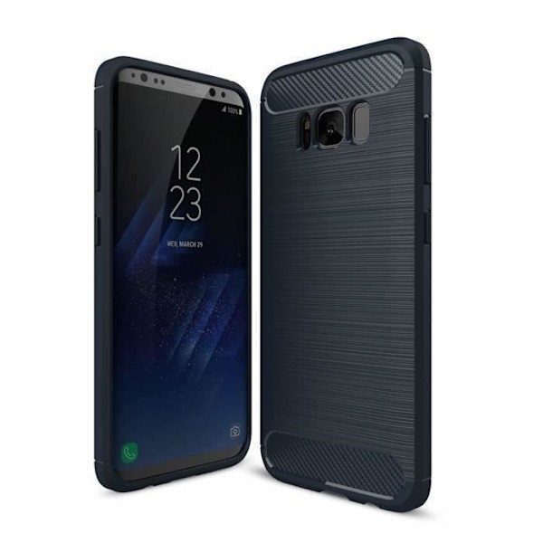 MSK® för Samsung Galaxy S8 Plus Fodral Kolfibermönster Fjädrande TPU Stötsäkert skyddsfodral - Marinblå10st-lot