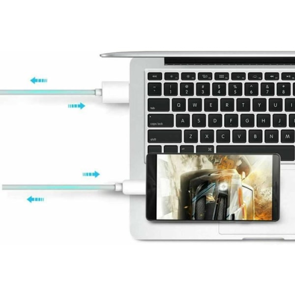 USB-laddningskabel 3M förstärkt sladd Vit för iPhone 6 7 8 Plus X XS XR 11 Pro Max