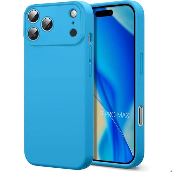 Sky Blue Protective Case - BOOLING - for iPhone 17 Pro Max - Anti-Scratch Shockproof Silicone Blå