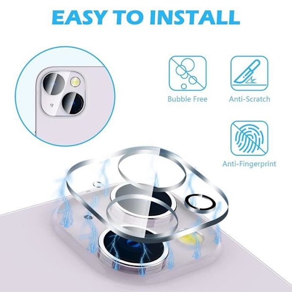 Verres Trempés - BOOLING - iPhone 15 Plus - 2 Verres Ecran - 2 Protections Kaméra - Resistenta mot repor Transparent