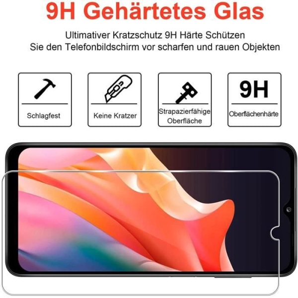 [2 delar] Härdat glas för Samsung Galaxy A12 + [2 delar] Bakre kameraskydd 0,33 mm HD Klart glasskydd AntiRay 818