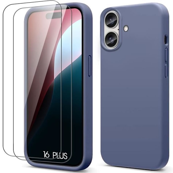 Skyddshölje - BOOLING - iPhone 16 Plus - Flytande Silikon - Ultra Slim - Mörknatt Midnattsblå