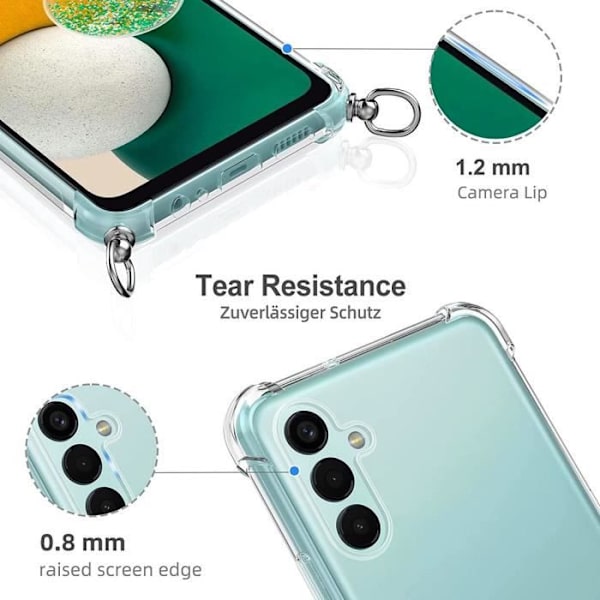 Coque - Samsung - A13 5G - Stötsäker - Mjuk - Grön Snörning Transparent-Grön