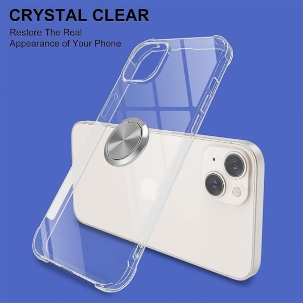 Siliconefodral för iPhone 15 Plus - BOOLING - Skyddsfodral - Transparent - Silver Klar, Silver