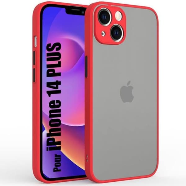 Coque - BOOLING - För iPhone 14 Plus - Stötsäker - Halkfri yta - Matt Röd