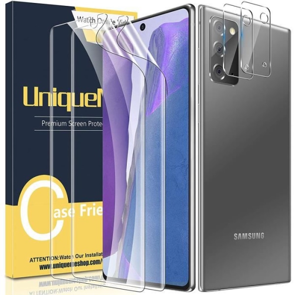 [2+2 stycken skärmskydd för Samsung Galaxy Note 20 5G - 4G TPU-film 6,7 tum och kameraskydd för Samsung Note 20