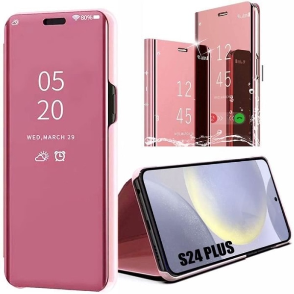 Fodral till Samsung Galaxy S24 Plus - S24+, Clear View Protection Stötsäker - Rosa