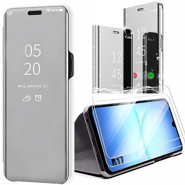 Skyddsbunt - BOOLING - för Samsung Galaxy A17 5G/4G - Spegel Effekt Silver - Stötabsorberande - Smart Case Silver