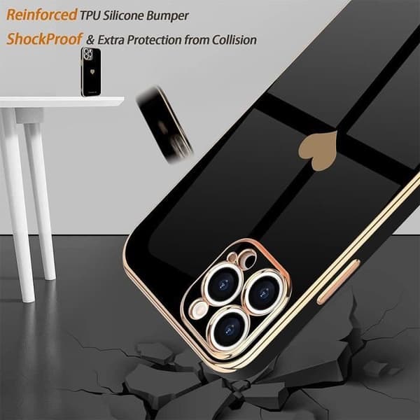 Skyddsfodral - BOOLING - för iPhone 16 Plus - TPU - Stötsäker - 2 härdade glas Svart guld