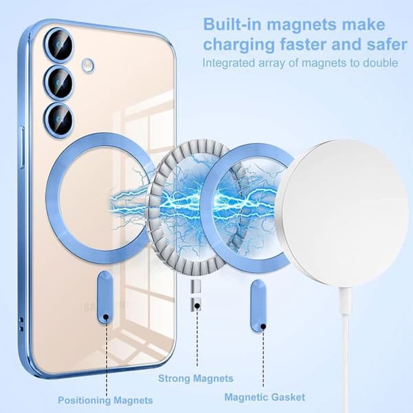 Skyddsskal - BOOLING - för Samsung Galaxy A07 - Silikon - Magnetring - Stötsäker Blå
