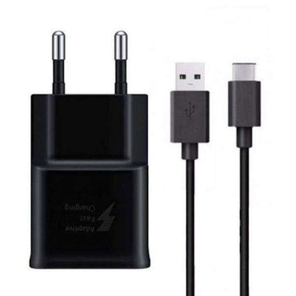 USB-C-kabel + Väggladdare - E.F.CONNECTION - Vit - 1 meter - Kompatibel med Xiaomi 14 13 12, 11, Redmi Note 11-11S Vit
