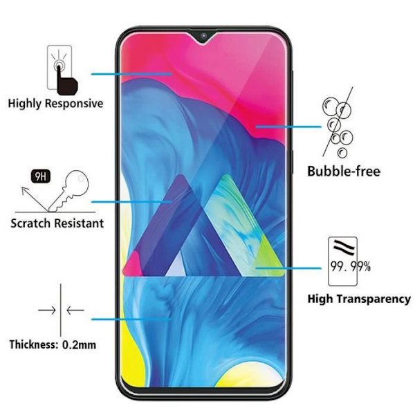 För Samsung Galaxy M10 6,22" SM-M105F: 3-pack skärmskydd i härdat glas