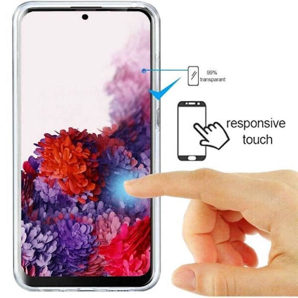 För Samsung Galaxy S20 FE- S20 FE 4G- 5G 6,5": Silikonfodral 360° Fullständigt fram- och bakskydd + 1 härdat glasfilm