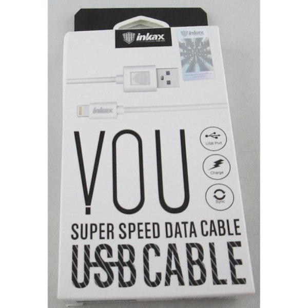 USB-datakabel kompatibel för iPhone 5/6/7/8/X/XS/XS MAX Vit