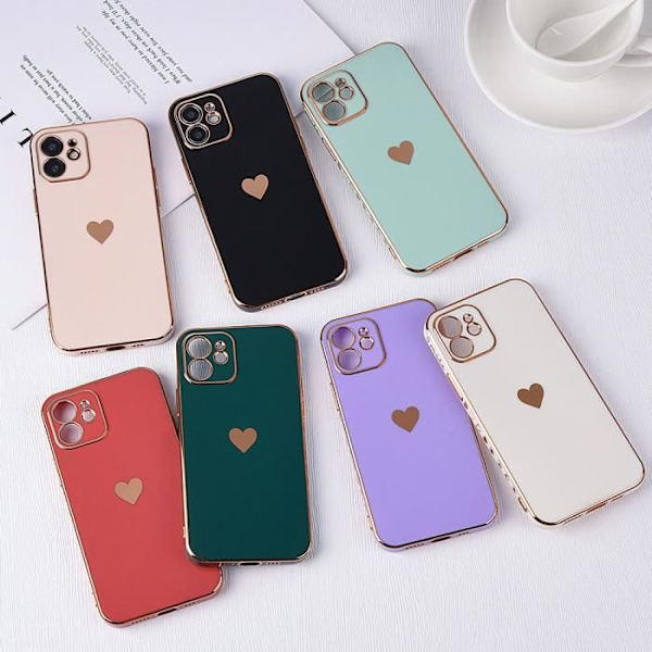 Coque Cordon de Serrage - Vit - iPhone 12 Pro - Stötsäker - Hjärtmönster - Mjuk Vit