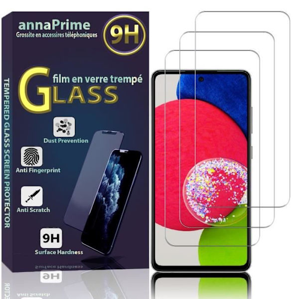 VCOMP® för Samsung Galaxy A52S 5G 6,5": Pack - 3-pack skärmskydd i härdat glas VIT