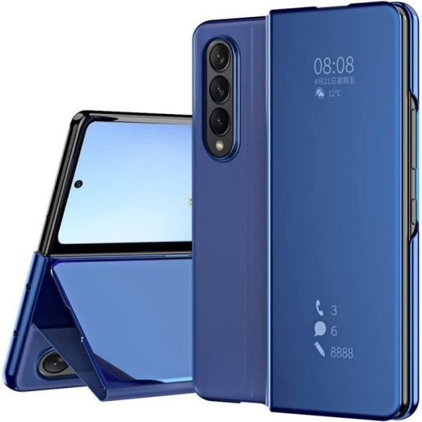 Skyddsfodral till Samsung Galaxy Z Fold 4 - BOOLING - Spegeleffekt - Stötsäkert skydd - Blå Blå