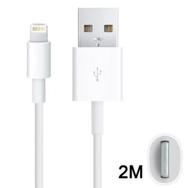 Kabel för iPhone 6 och 6 Plus, 5 och 5S och 5C, iPad Air, mini, mini 2 Retina, kompatibel med iOS 8.0 vit 2m data från