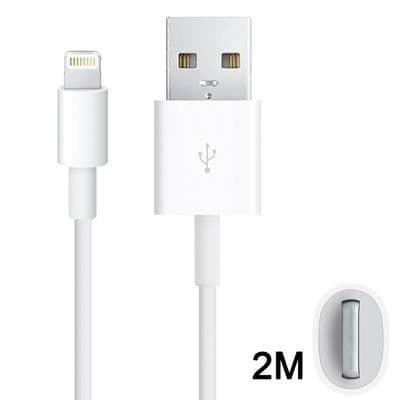 USB-synkroniseringskabel - WEWOO - 2m - Kompatibel med iPhone 6/6 Plus - iPad Air - iOS 8.0 Vit
