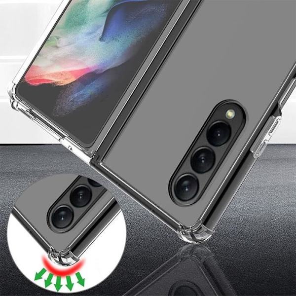 Fodral till Samsung Galaxy Z Fold 3 - 4-hörnsskydd Förstärkt högresistent Silikon Transparent Transparent