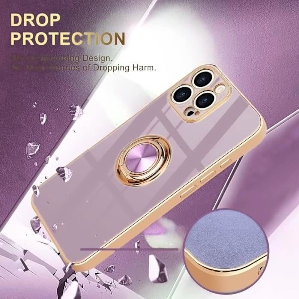 Ringfodral till iPhone 16 Pro Max - Lila Skyddande Snygg Stötsäker Mjuk TPU