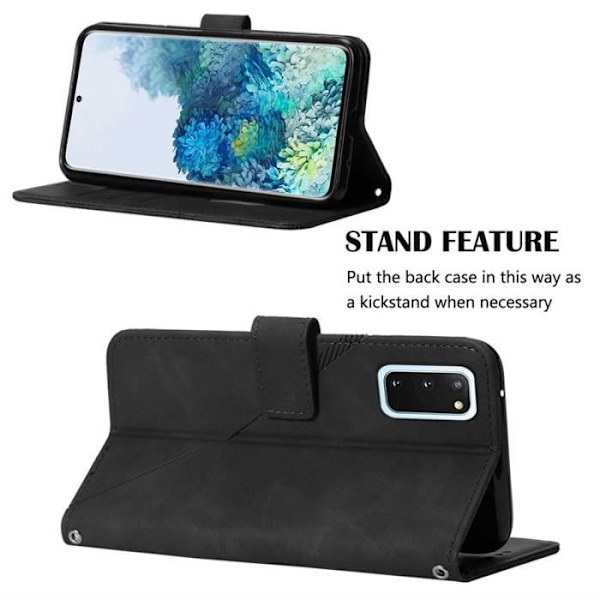 Härdat glas+för Samsung Galaxy S20 6,2", PU-läderplånboksfodral Fodral - Svart
