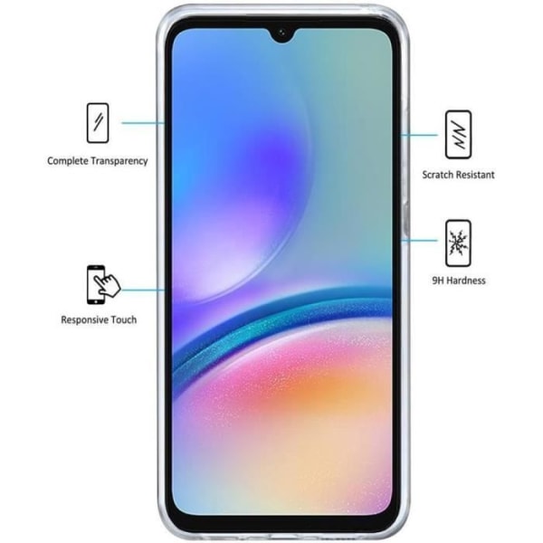 Fodral för Samsung Galaxy A05s - 360° skydd Transparent Stötsäker Silikon+PC (ej för Galaxy A05) Transparent