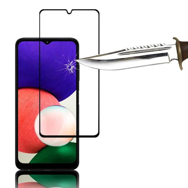 VCOMP® för Samsung Galaxy A22 5G 6,6": Pack - 3-pack skärmskydd i härdat glas i helfärg - SVART SVART