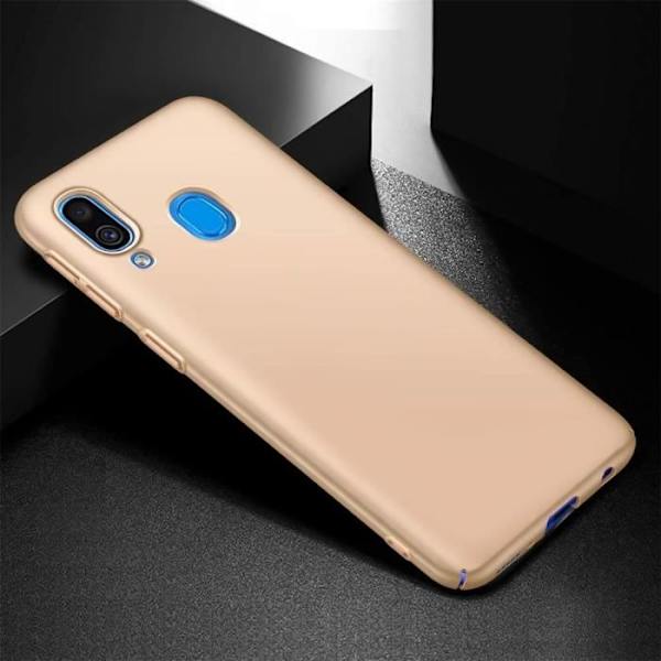 Samsung A40 (5,9") fodral med 2 härdade glasögon Bekvämt anti-repor enkel färg guld gyllene