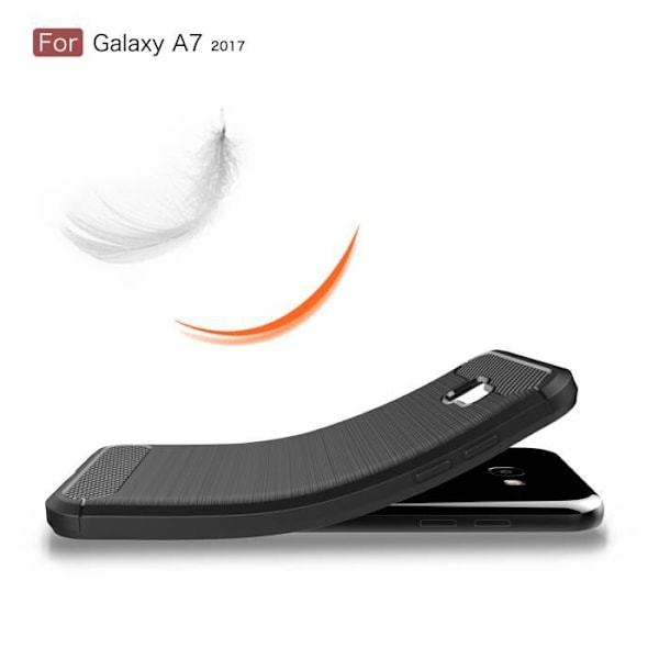 Stötsäkert fodral - Samsung - Galaxy A7 (2017) A720 - Silikon TPU - Smal - Svart Svart