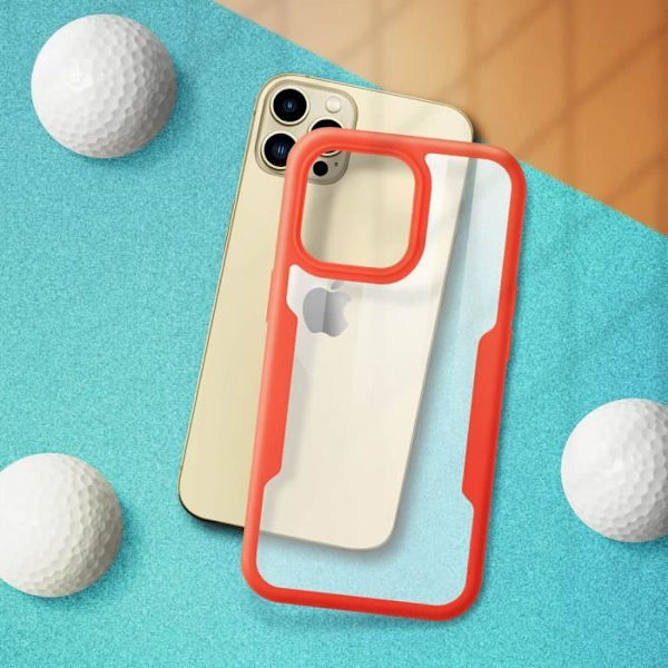 Dubbelsidigt 360 graders helkroppsskydd för iPhone 13 Pro - PROSHOP - Röd Transparent