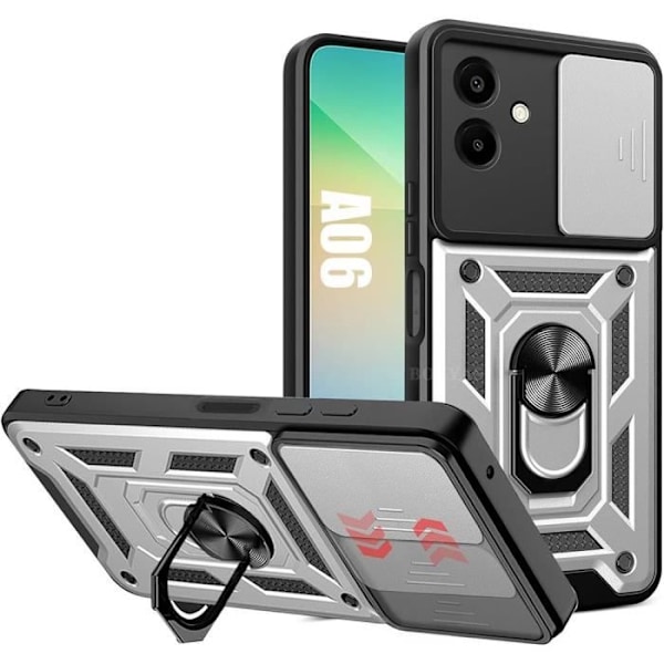 Skyddskal - Samsung - Galaxy A06 - Stötresistent - Rotationsstöd - Silver Silver