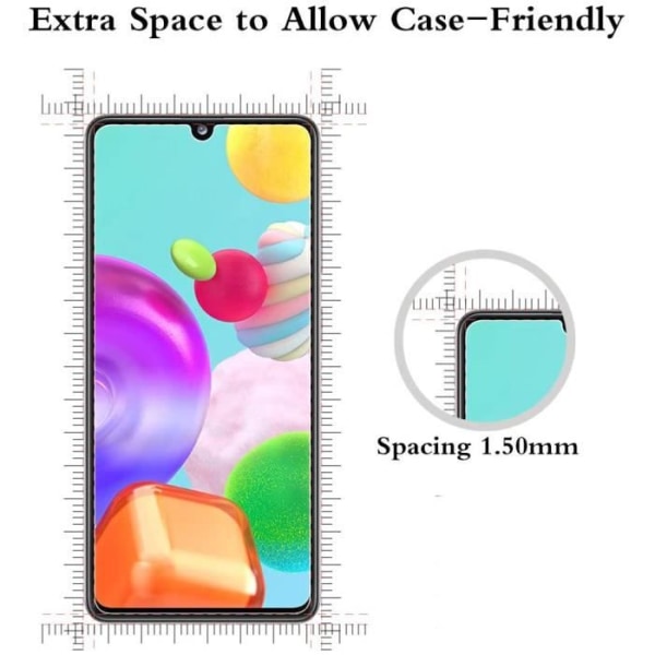 3 delar härdat glas Samsung Galaxy A41 Skärmskydd för HD Full täckning Premium Film 9H hårdhet Bubblefri Anti-Scratch