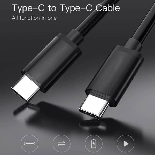 USB-C-kabel - E.F.CONNECTION - 1 Meter - 3-pack - Snabbladdning - Svart Svart
