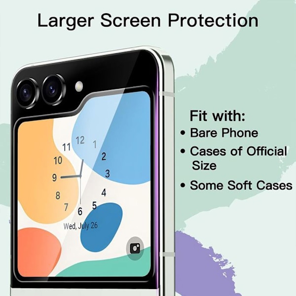 Härdat glas för Samsung Galaxy Z Flip 5/6 - BOOLING - Stötsäker 9H Transparent Paket med 2 Transparent