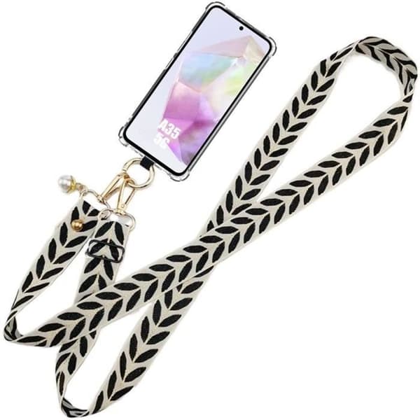 Skyddsskal - BOOLING - för Samsung Galaxy A35 5G - Flexibelt - Justerbar rem - Rep-resistant Svart, klar