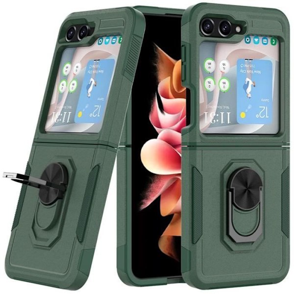 Fodral till Samsung Galaxy Z Flip 6 - hårt skydd mot repor på baksidan, förstärkt kant - midnattsgrön