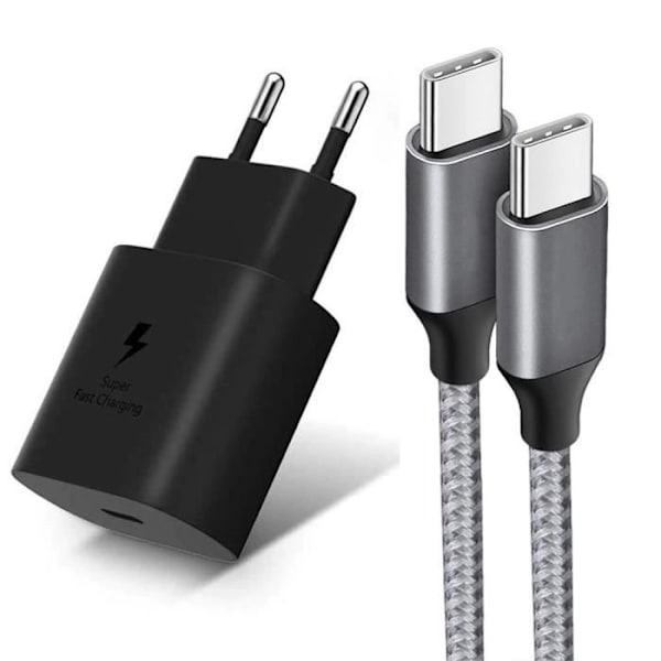 25W USB-C laddare + grå 1M USB-C till USB-C nylonkabel för Xiaomi 13 Ultra 13 Pro 12-12T 11T Lite 11i Mi 11 Pro Mi 10 Lite